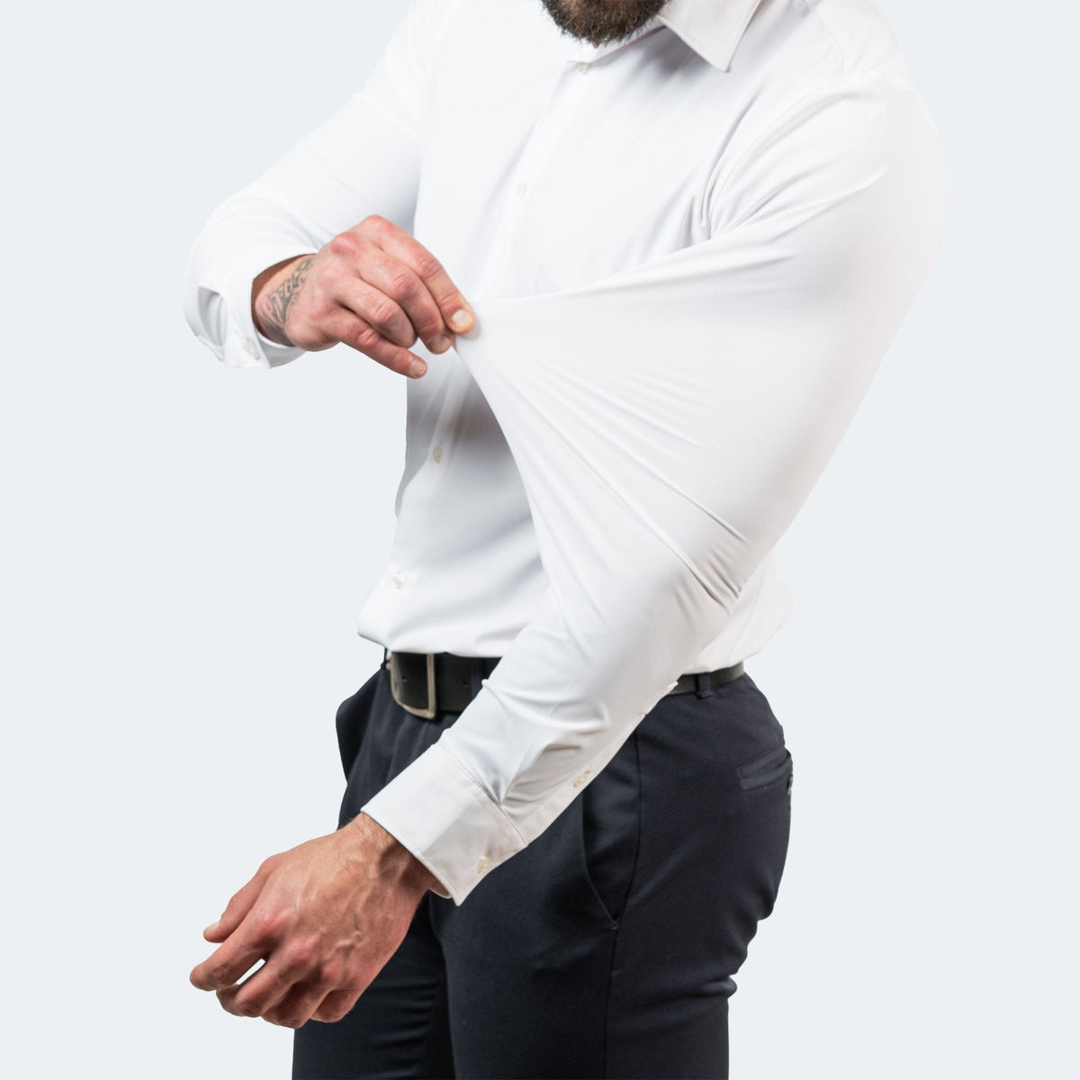 Chemise stretch coupe nette manches longues au style intemporel homme – Lyon