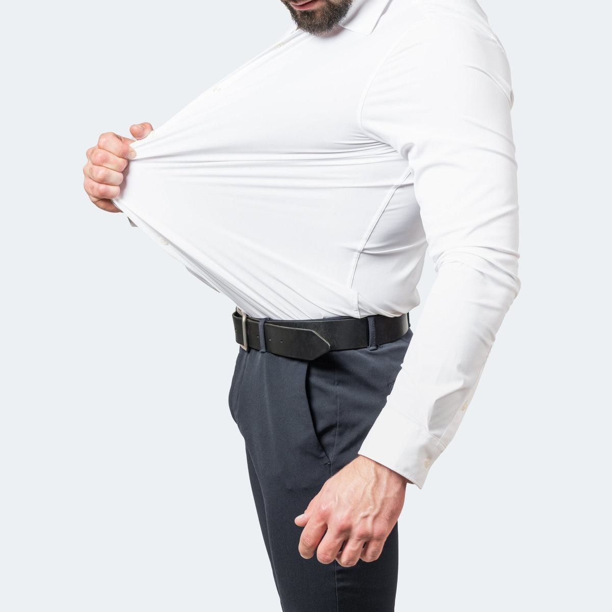 Chemise stretch coupe nette manches longues au style intemporel homme – Lyon