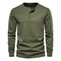 T-shirt en maille à col mao boutonné manches longues coupe régulière homme – Salles