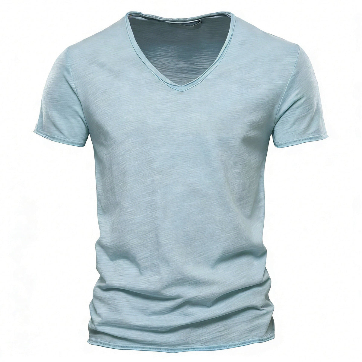 T-shirt maille fine col V manches courtes au chic discret homme – Mollégès