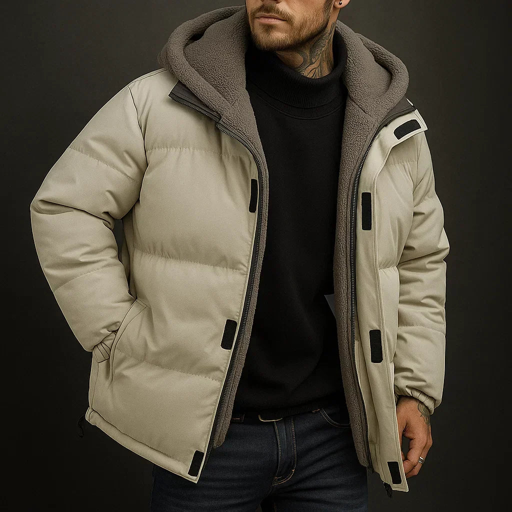 Veste rembourrée à capuche doublée peluche
