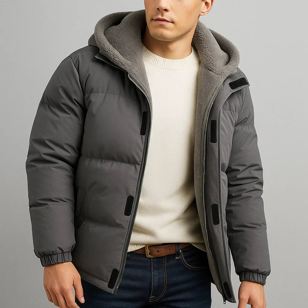 Veste rembourrée à capuche doublée peluche