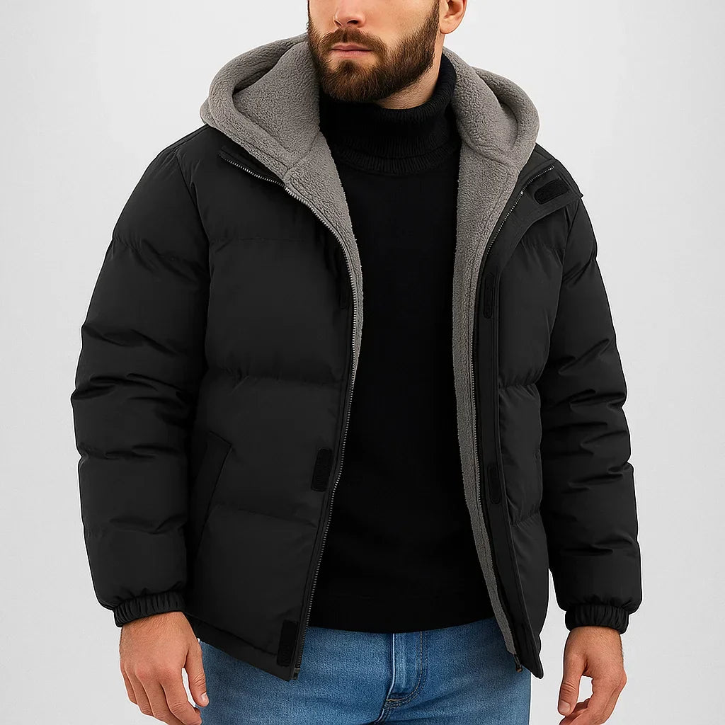 Veste rembourrée à capuche doublée peluche