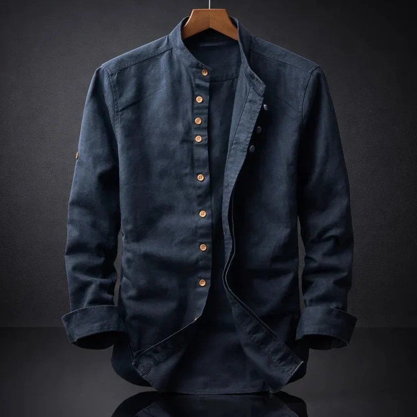 Chemise col montant boutonnage original