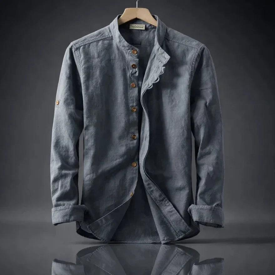Chemise col montant boutonnage original