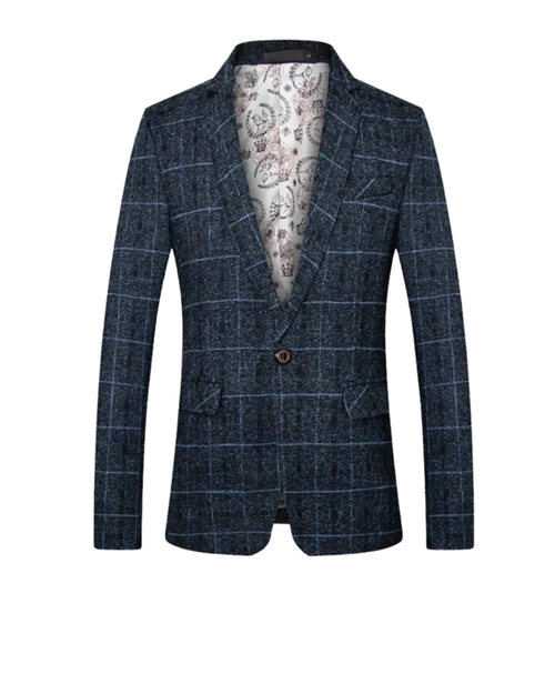 Blazer à carreaux un bouton