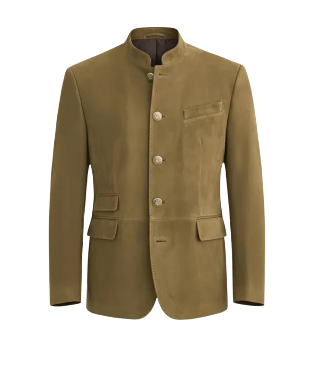 Blazer col officier aspect daim