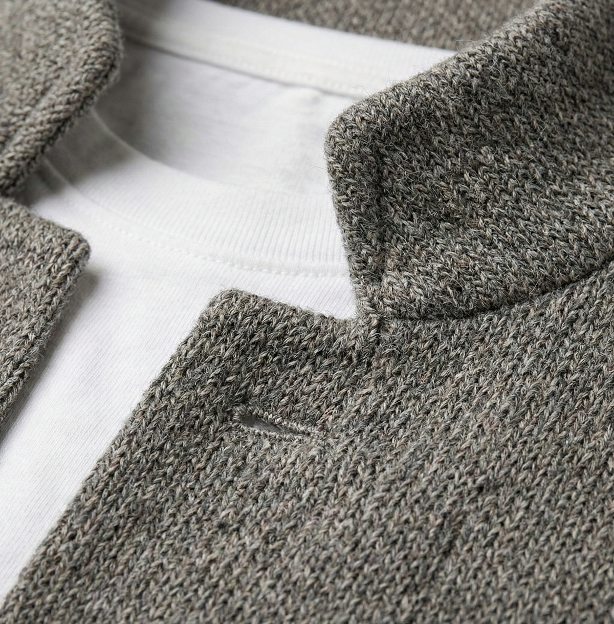 Gilet en maille col mandarin poches plaquées
