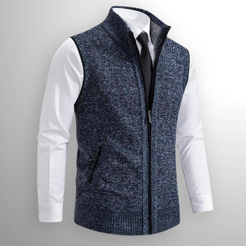Gilet sans manches zippé en maille