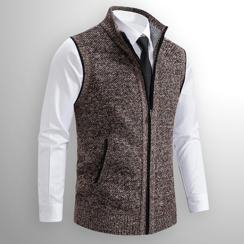 Gilet sans manches zippé en maille