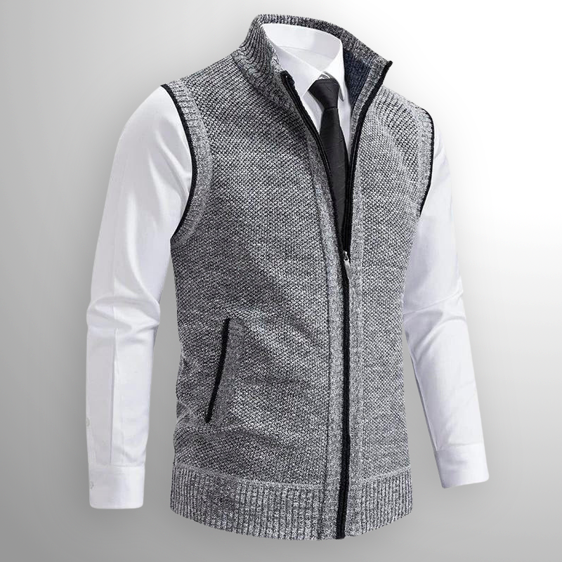 Gilet sans manches zippé en maille