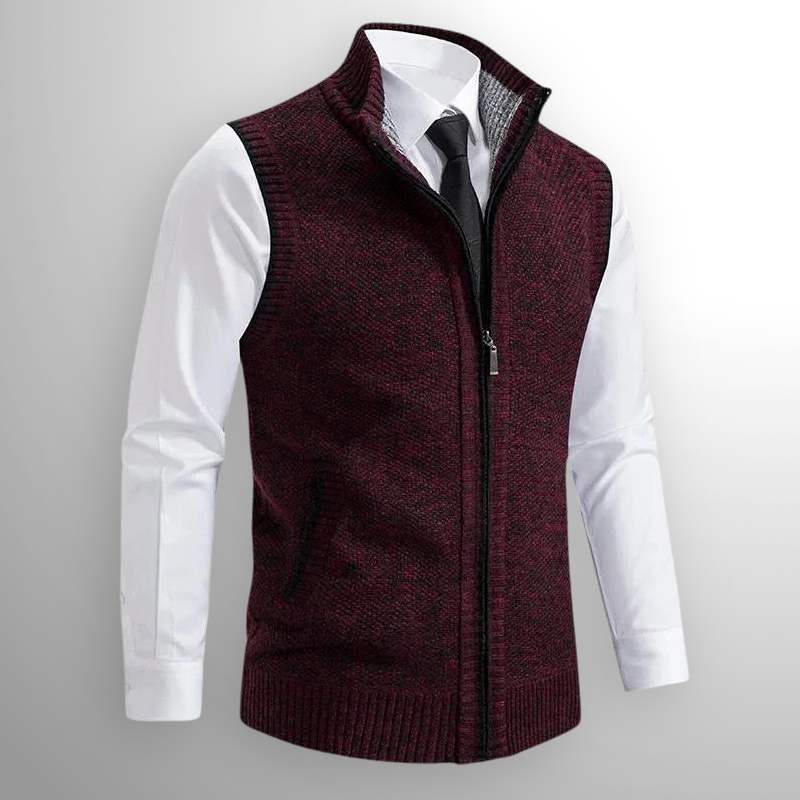 Gilet sans manches zippé en maille