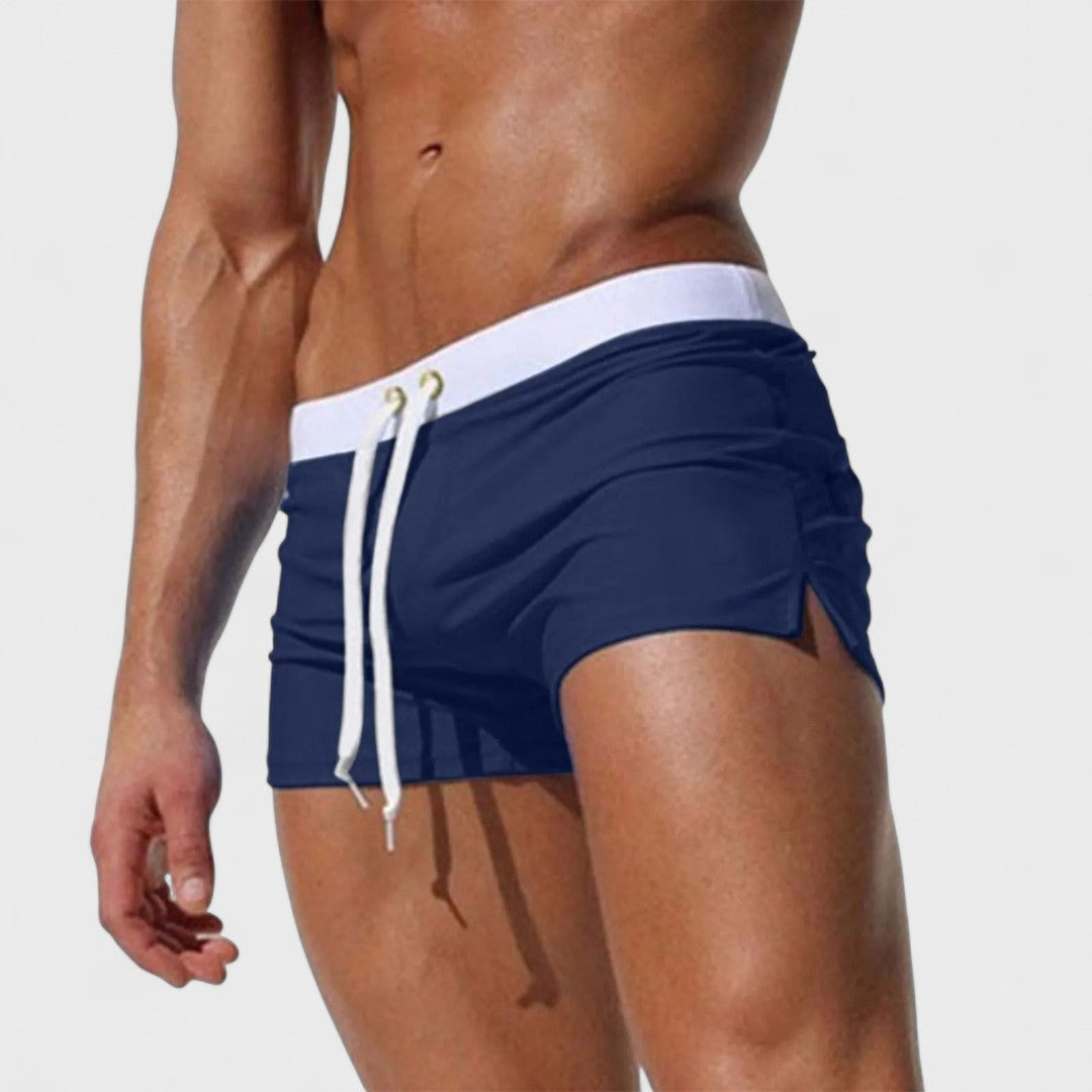 Short de bain uni à cordon