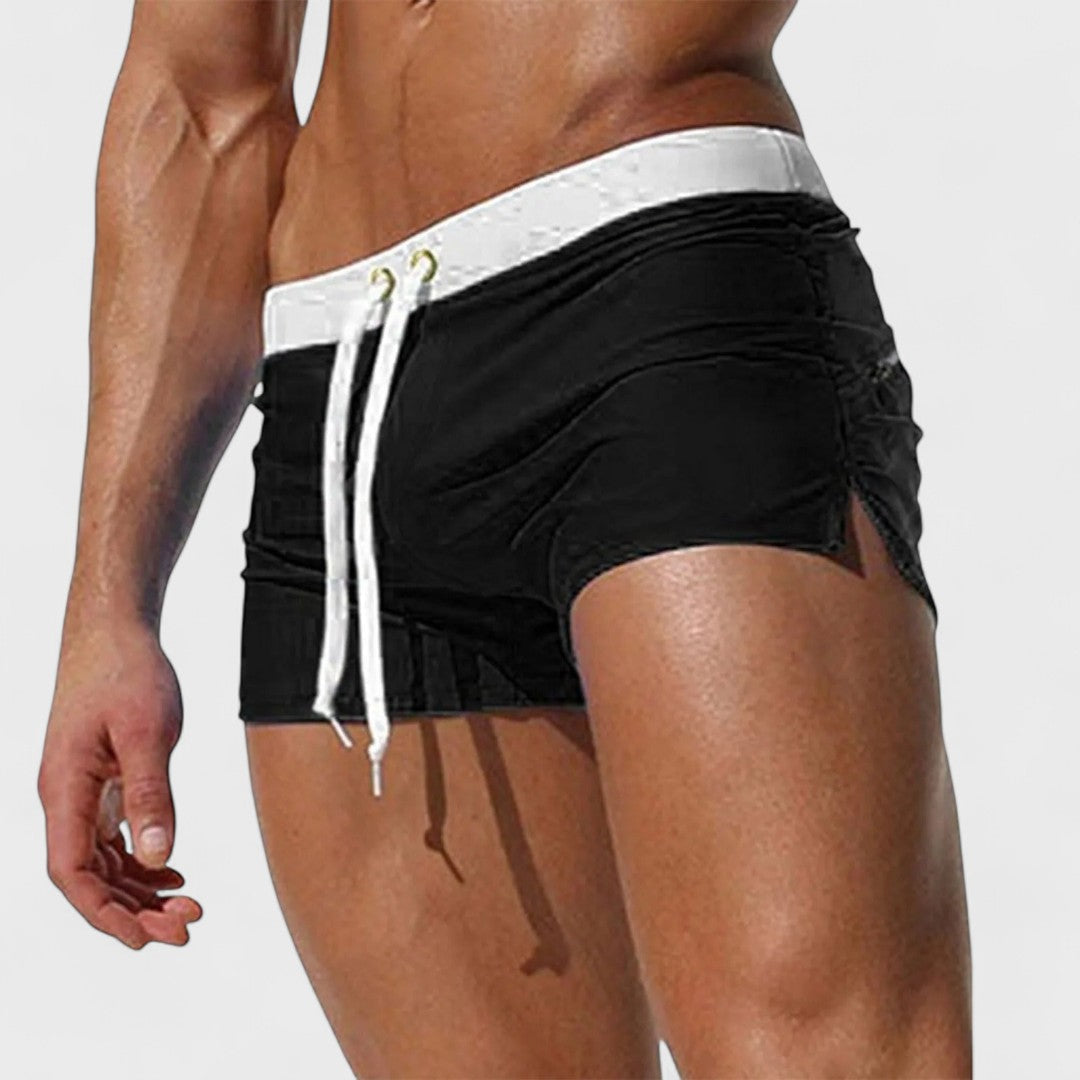 Short de bain uni à cordon