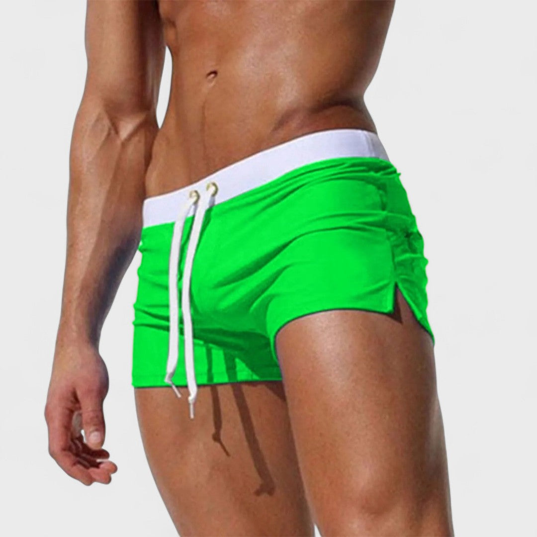 Short de bain uni à cordon