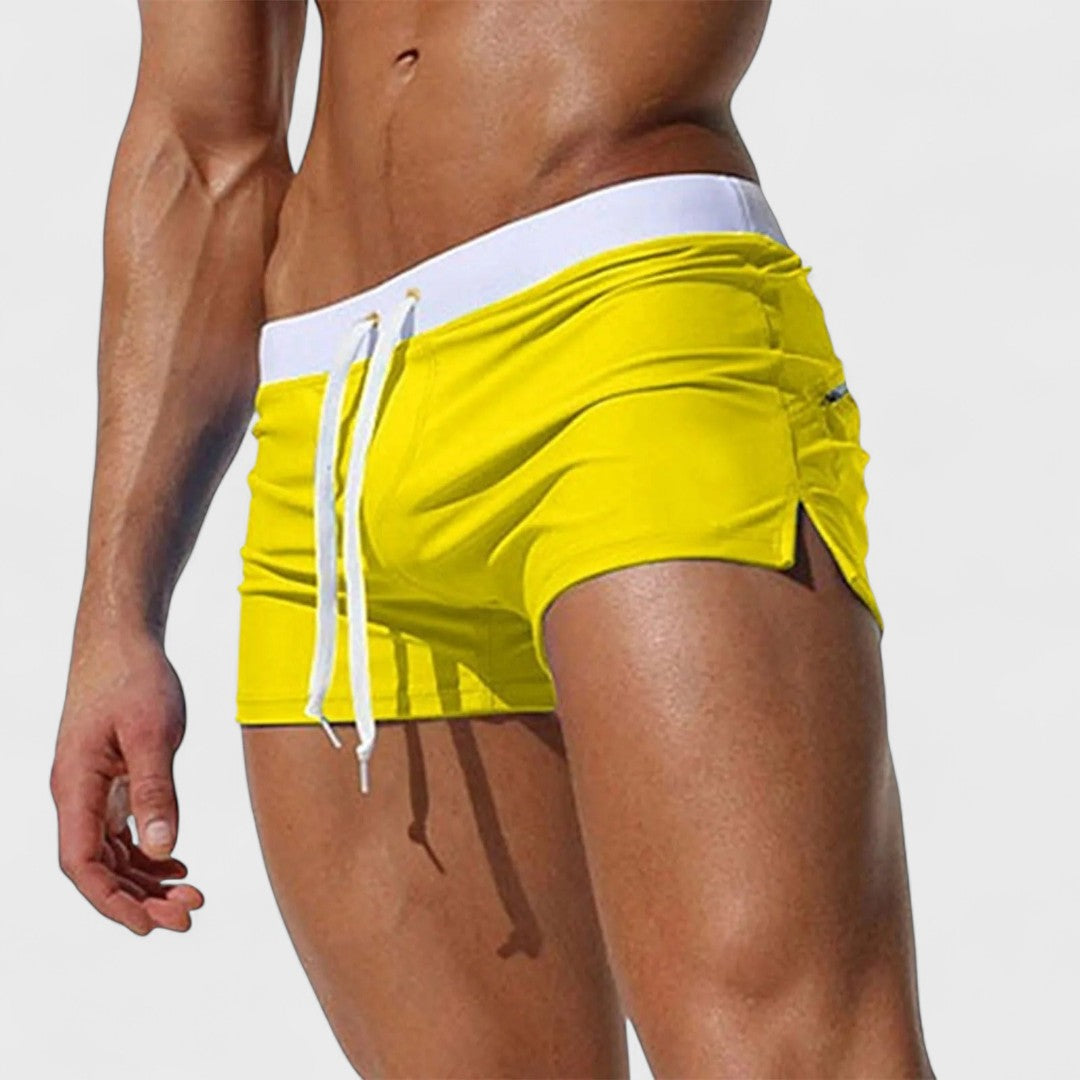 Short de bain uni à cordon