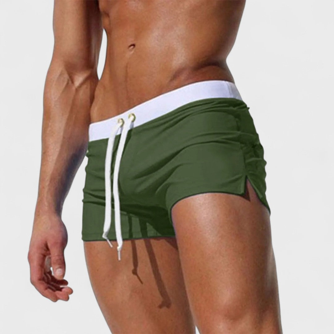 Short de bain uni à cordon