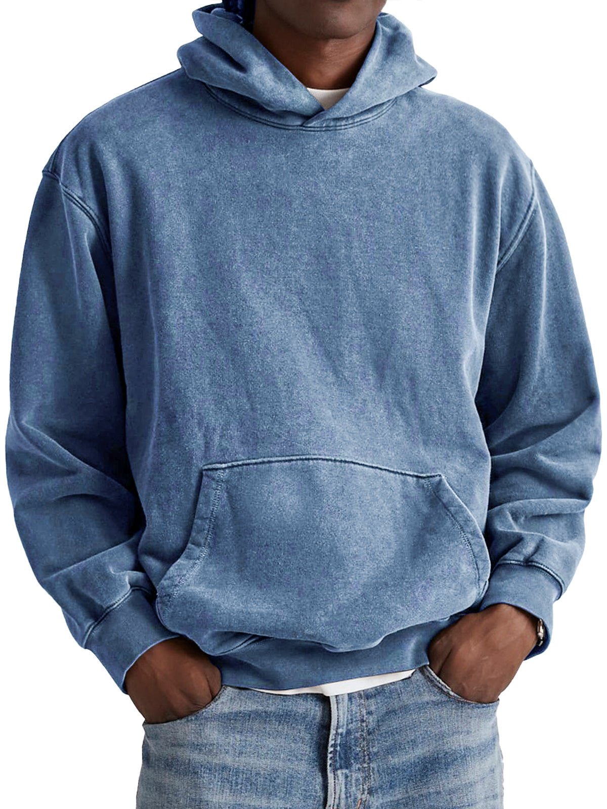 Sweat à capuche délavé poche kangourou