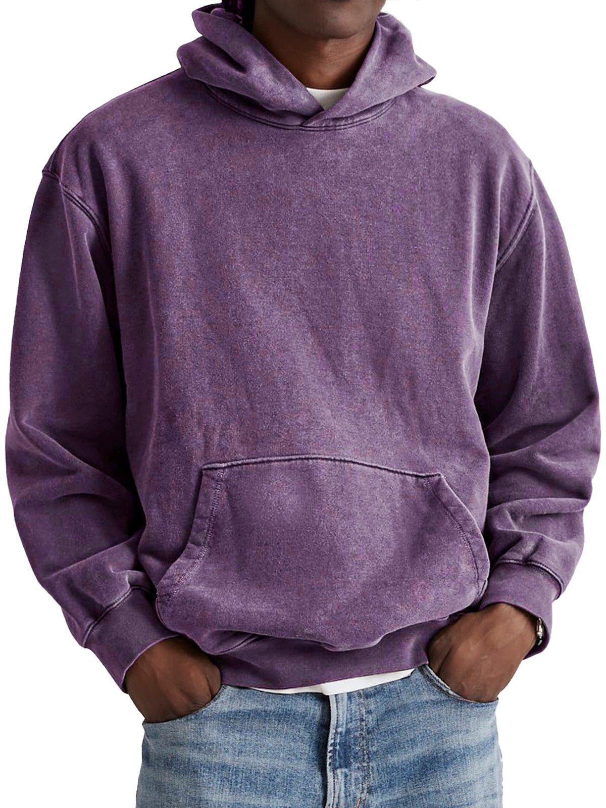 Sweat à capuche délavé poche kangourou