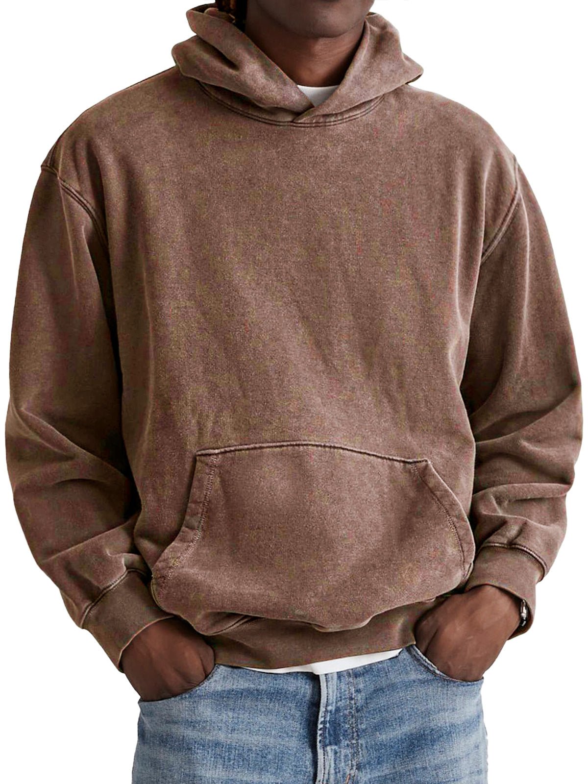 Sweat à capuche délavé poche kangourou