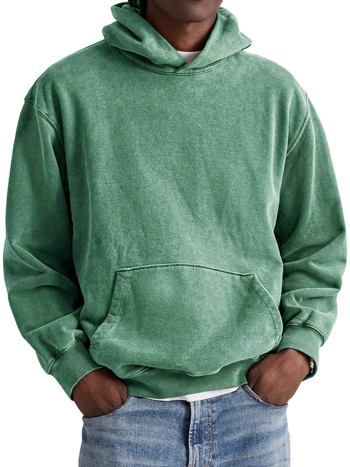 Sweat à capuche délavé poche kangourou