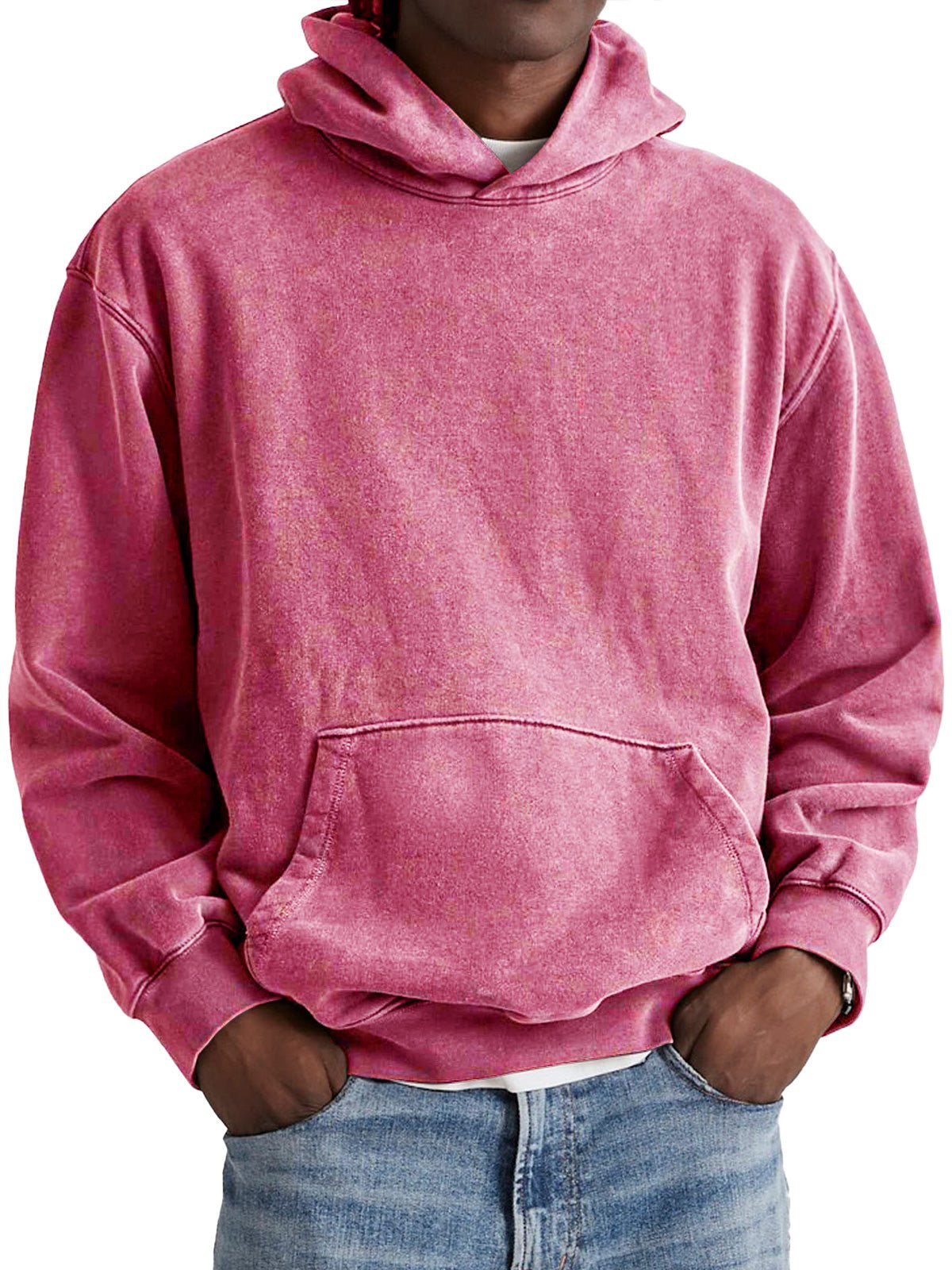 Sweat à capuche délavé poche kangourou