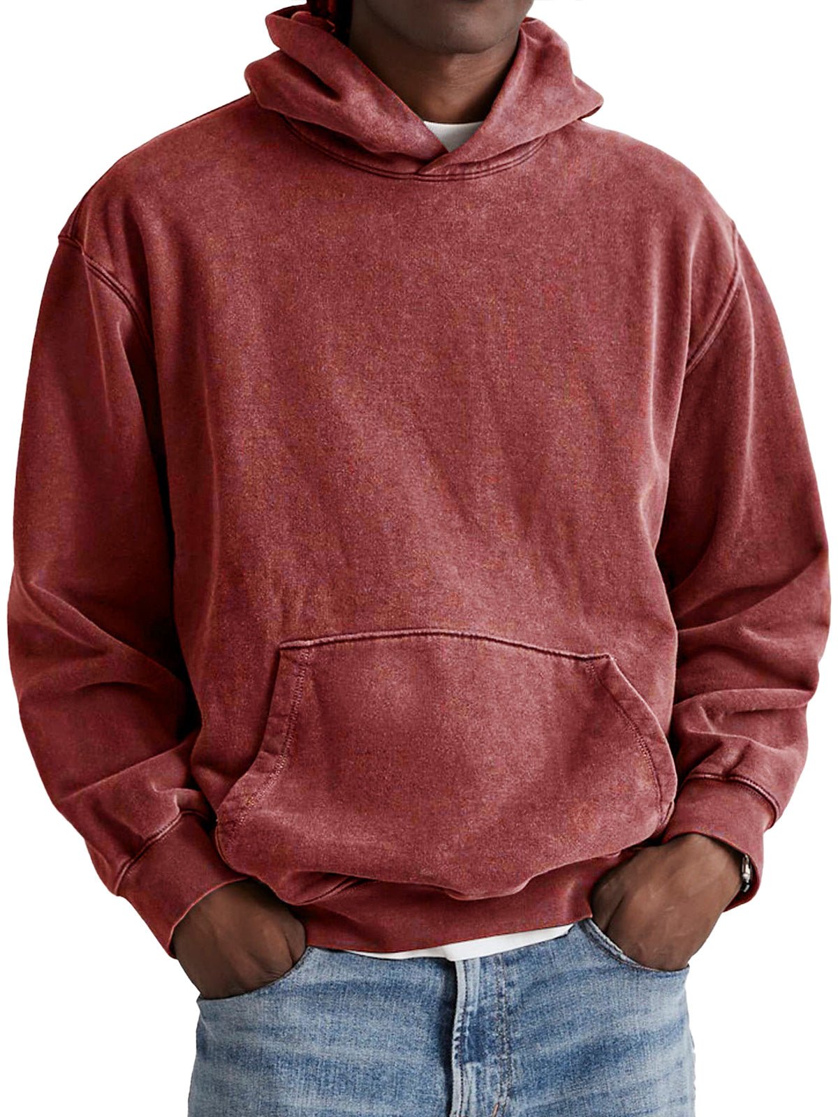 Sweat à capuche délavé poche kangourou