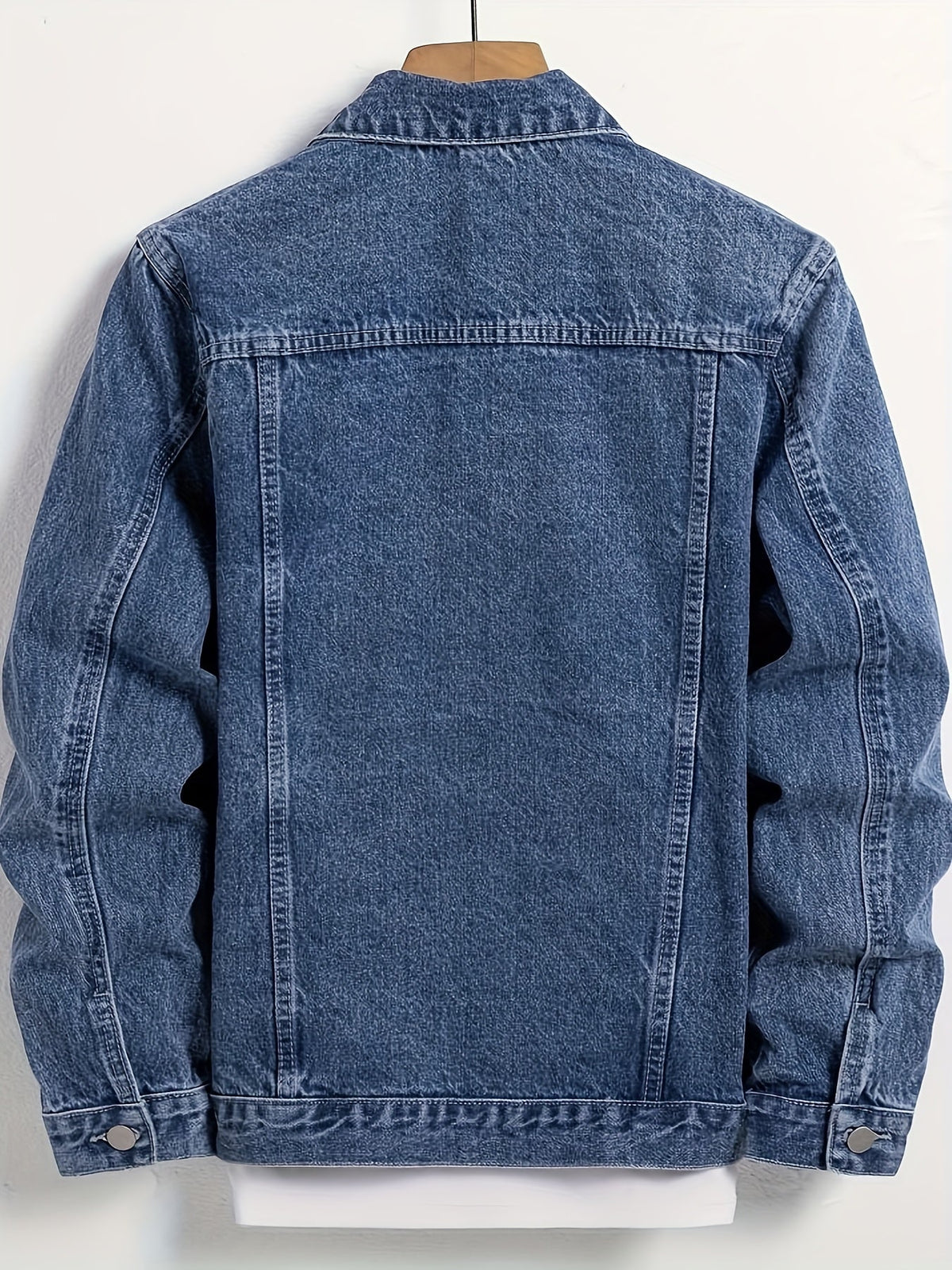 Veste en jean boutonnée à col classique coupe droite homme – Pessac