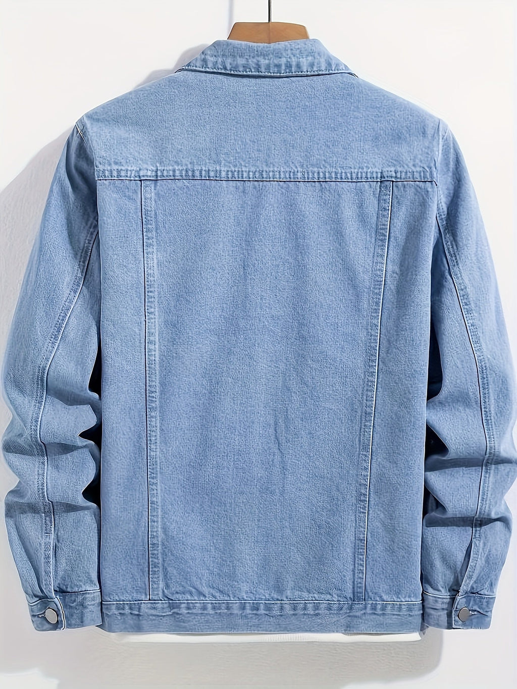 Veste en jean boutonnée à col classique coupe droite homme – Pessac