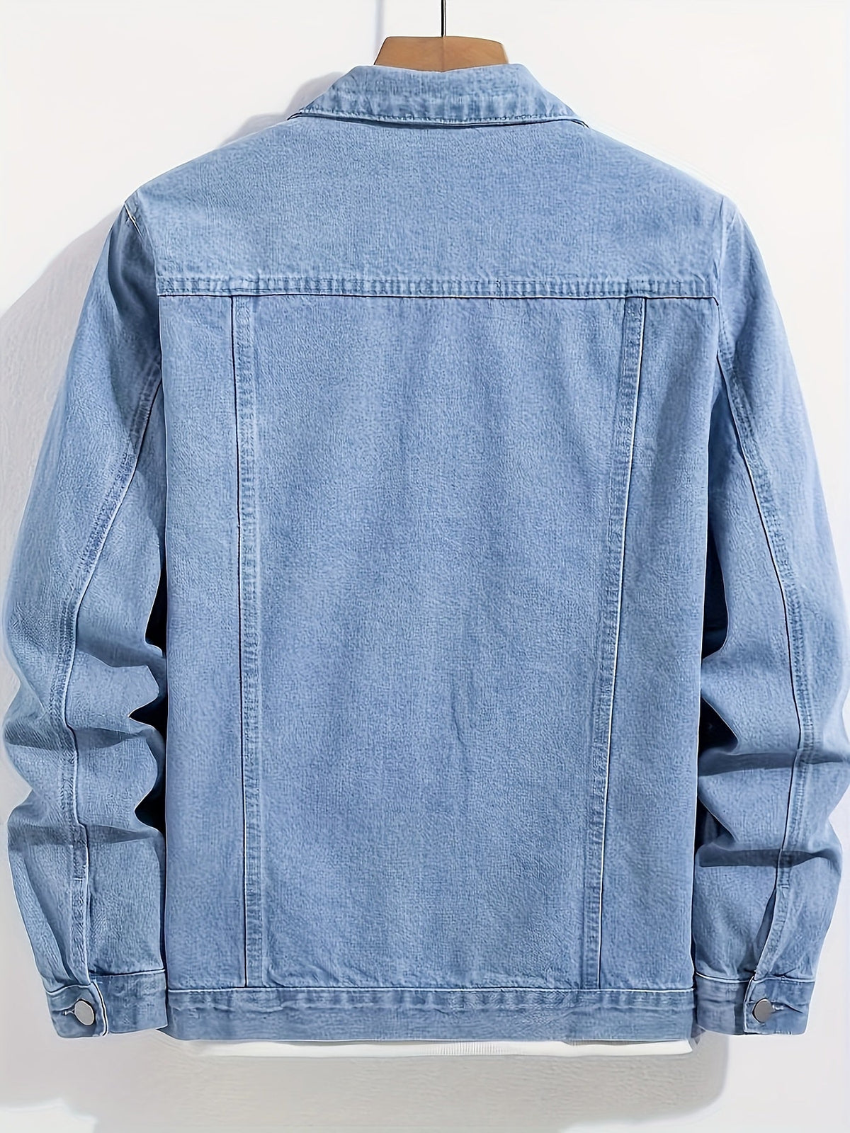 Veste en jean boutonnée à col classique coupe droite homme – Pessac