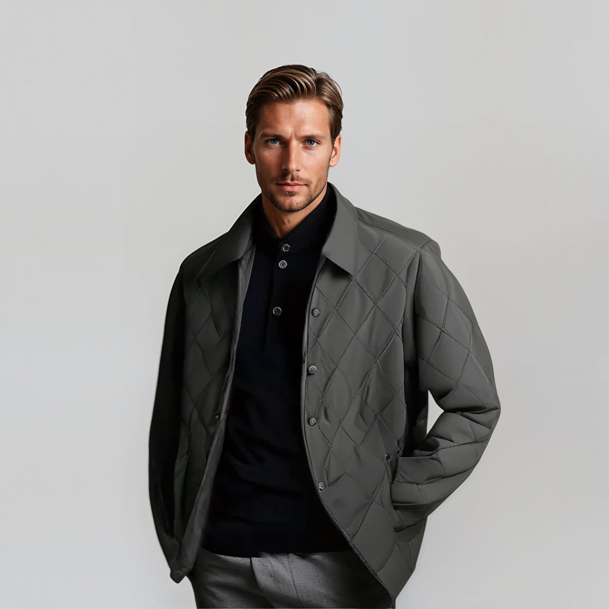 Veste matelassée à losanges verte