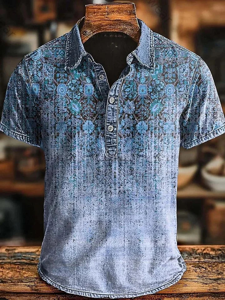 Polo dégradé à motif d'inspiration rétro