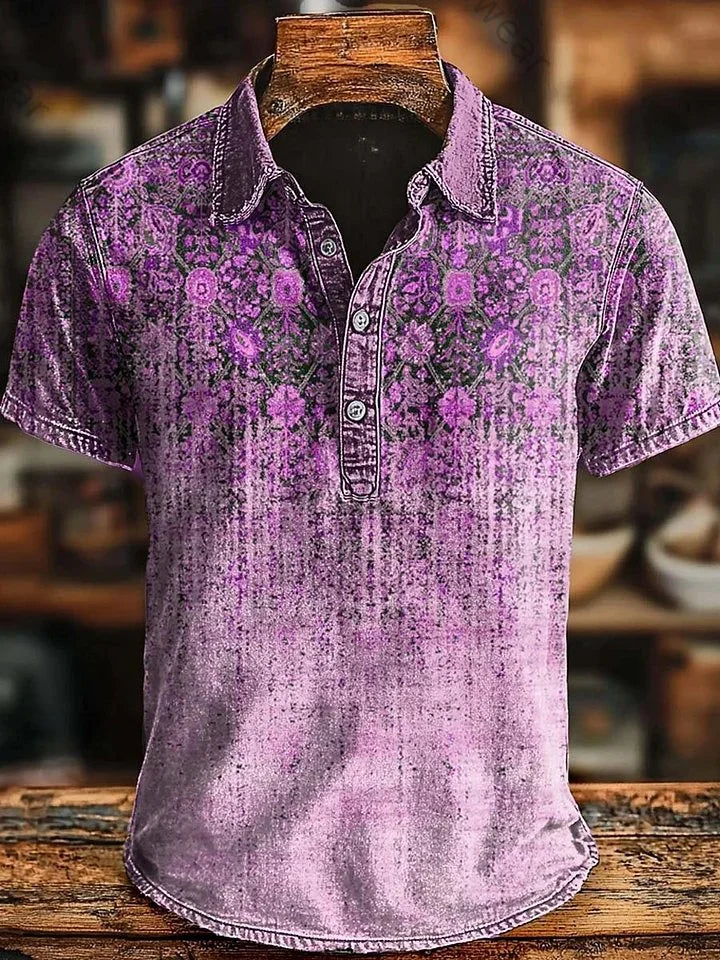 Polo dégradé à motif d'inspiration rétro