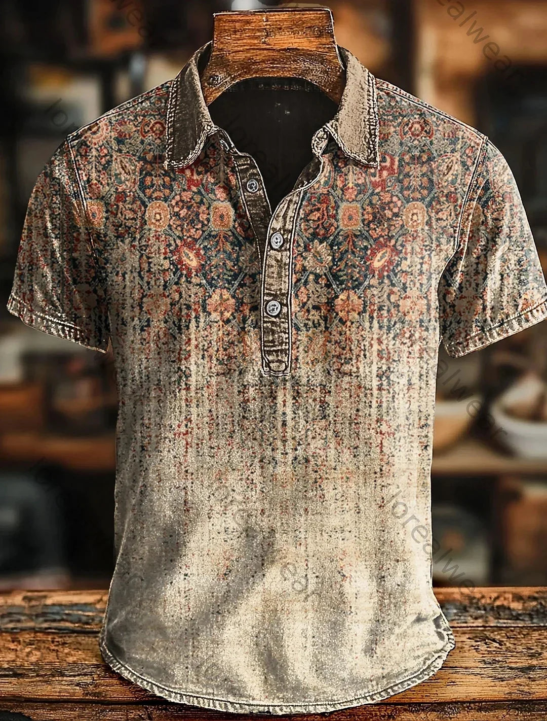 Polo dégradé à motif d'inspiration rétro