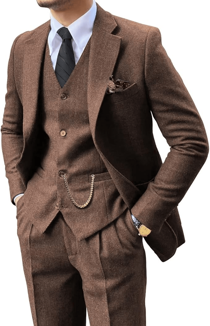 Costume à chevrons deux pièces au chic discret homme – Saint-Tropez