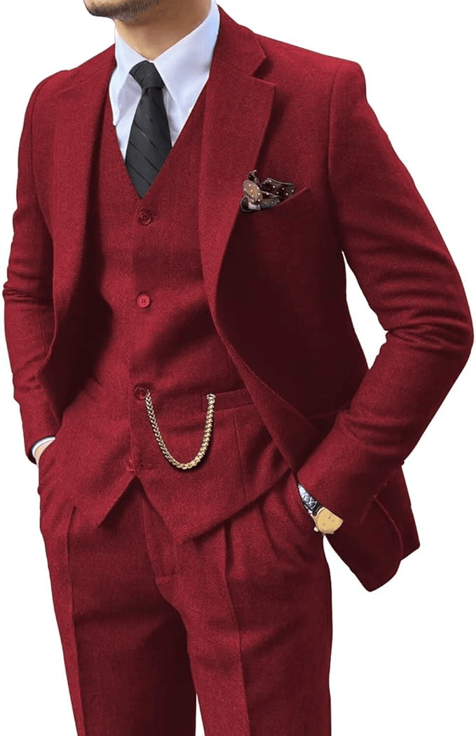Costume à chevrons deux pièces au chic discret homme – Saint-Tropez