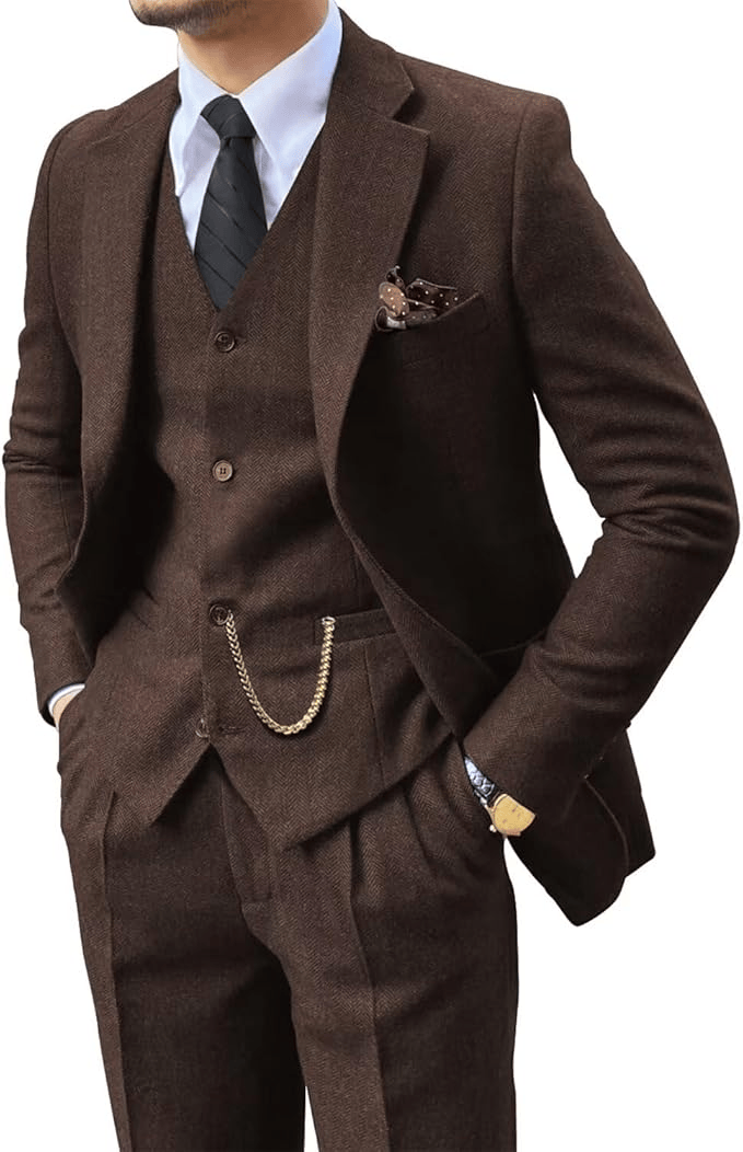 Costume à chevrons deux pièces au chic discret homme – Saint-Tropez