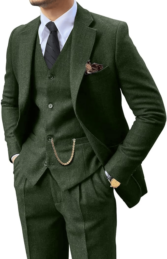 Costume à chevrons deux pièces au chic discret homme – Saint-Tropez