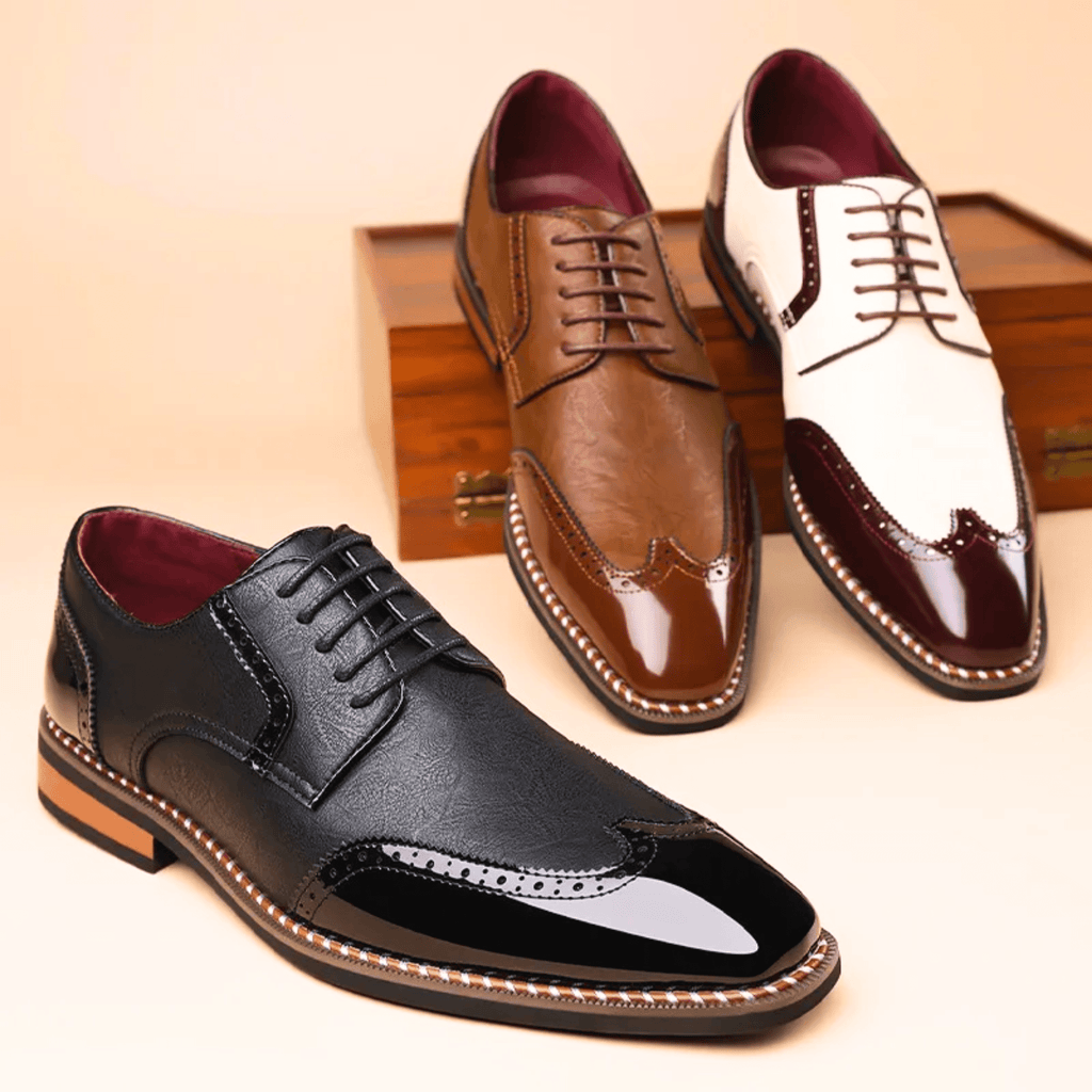 Chaussures richelieu bicolores à lacets