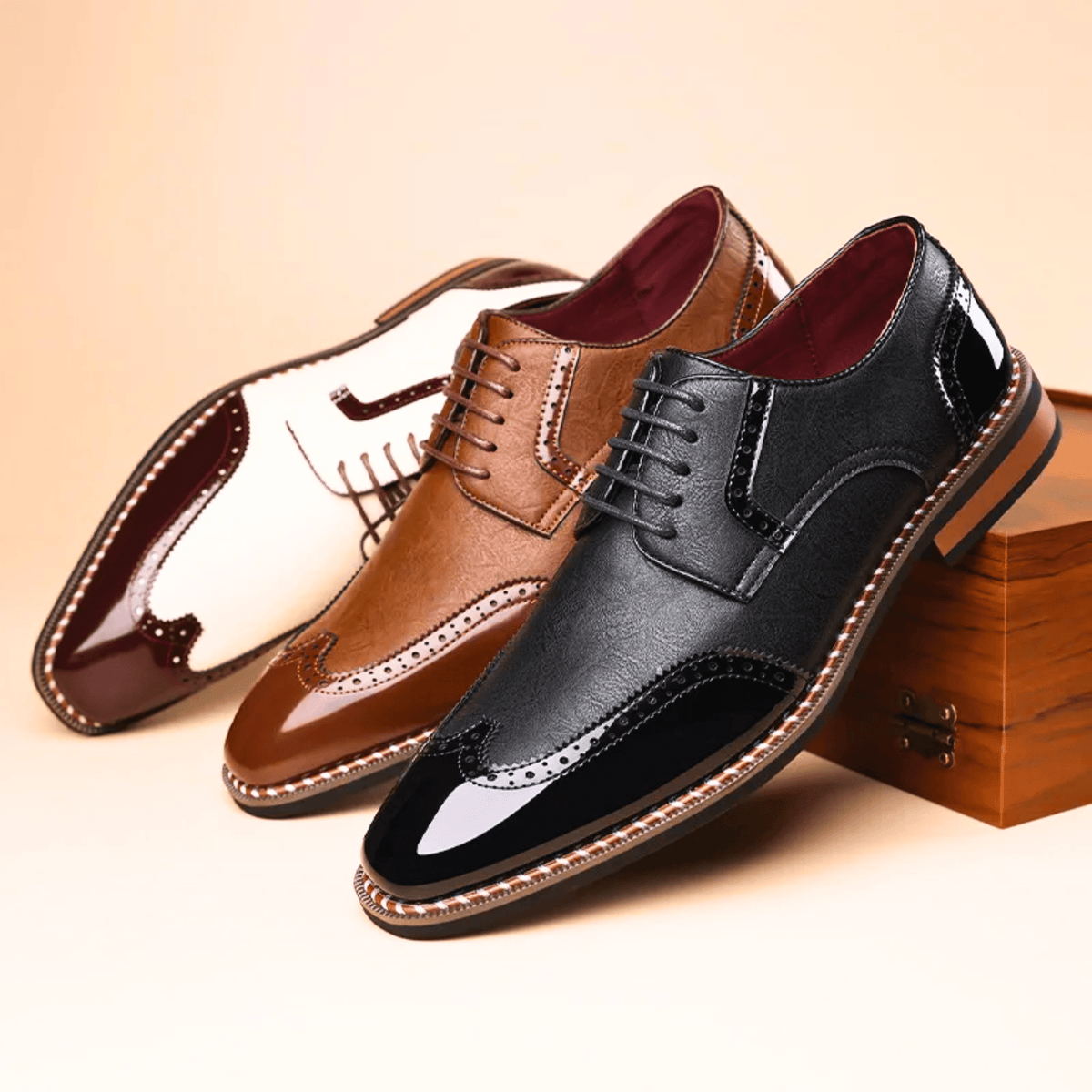 Chaussures richelieu bicolores à lacets