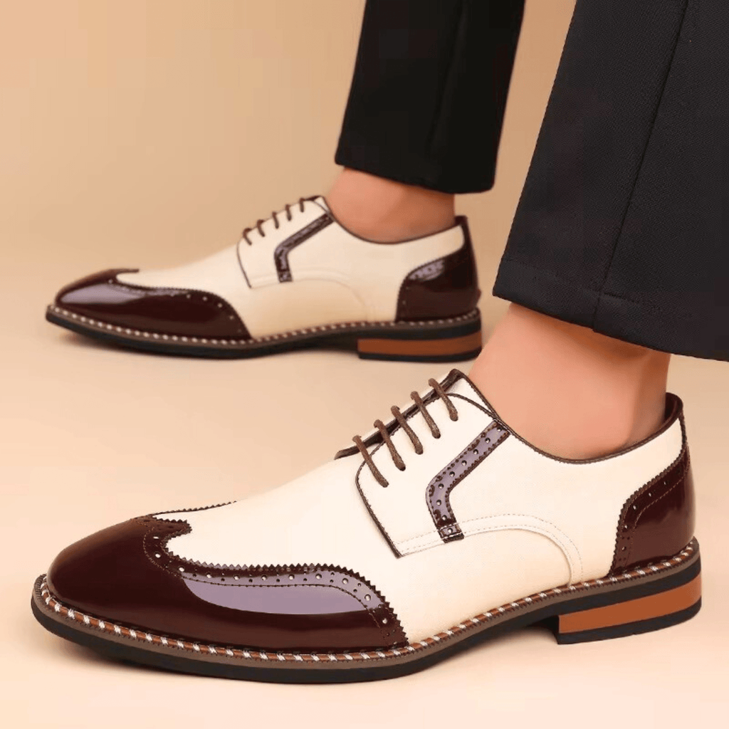 Chaussures richelieu bicolores à lacets