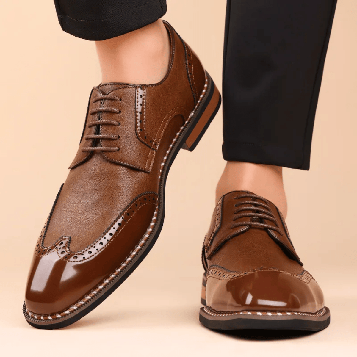 Chaussures richelieu bicolores à lacets