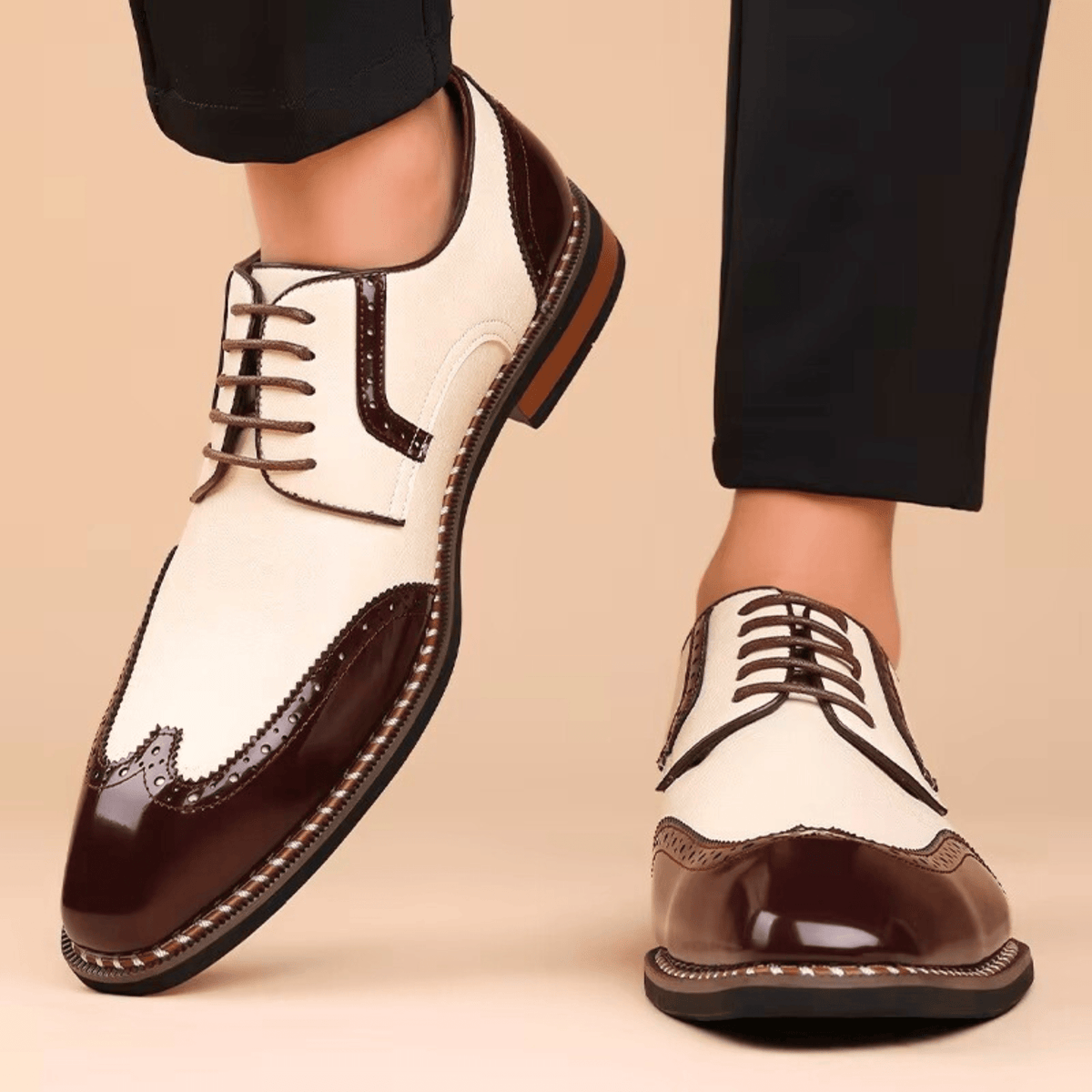Chaussures richelieu bicolores à lacets