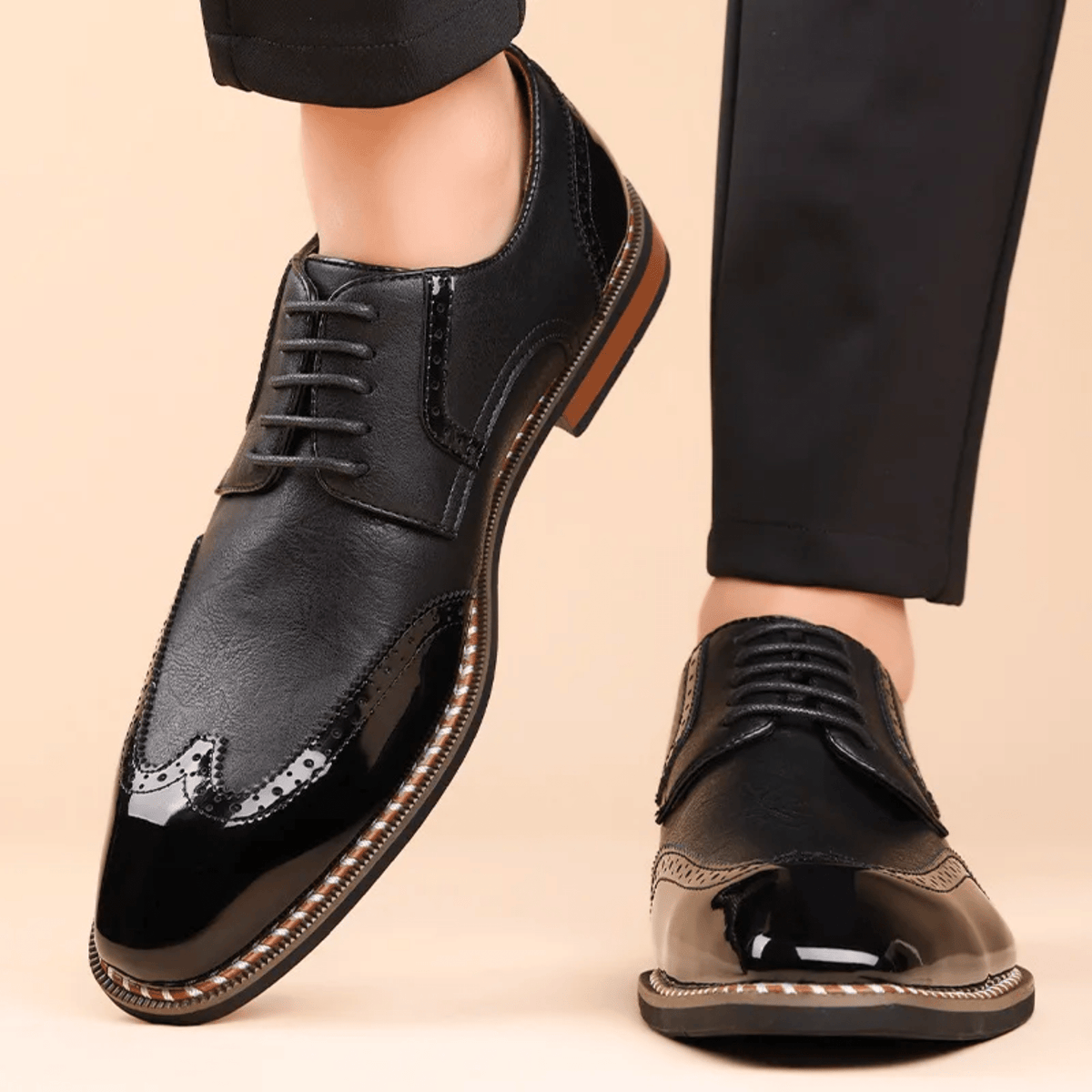 Chaussures richelieu bicolores à lacets