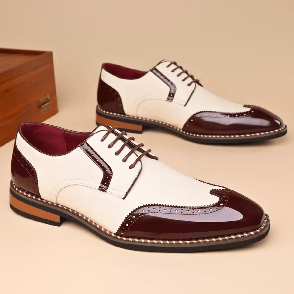 Chaussures richelieu bicolores à lacets