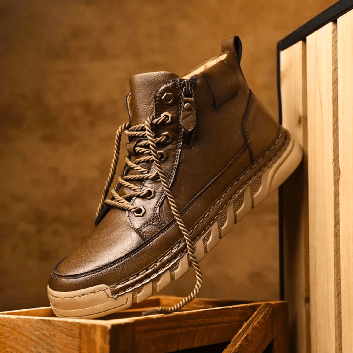 Bottines effet cuir à tige fuselée