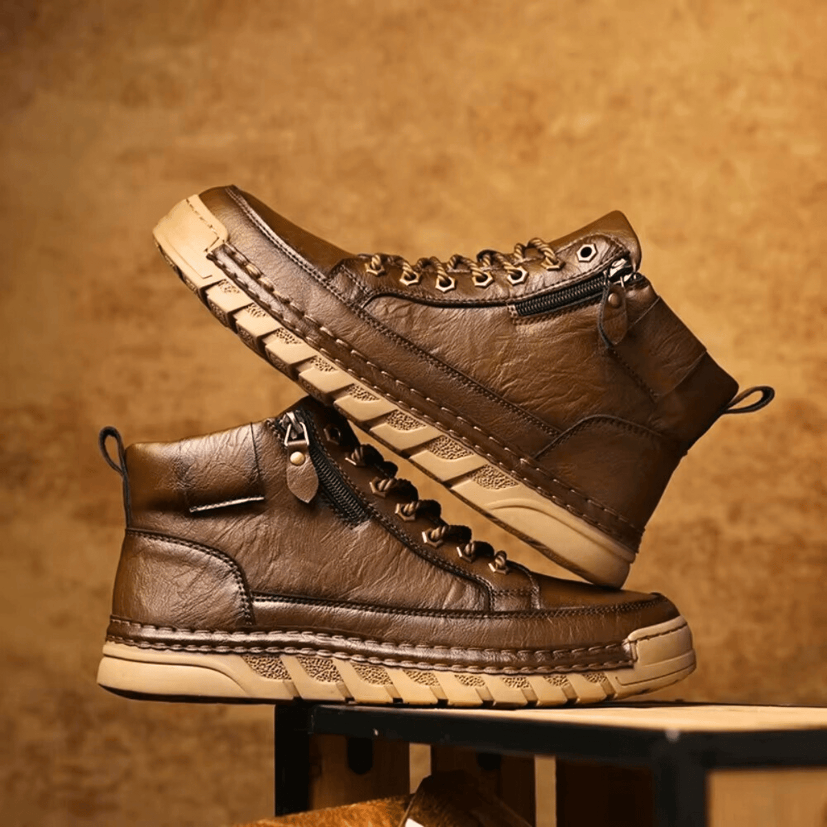 Bottines effet cuir à tige fuselée