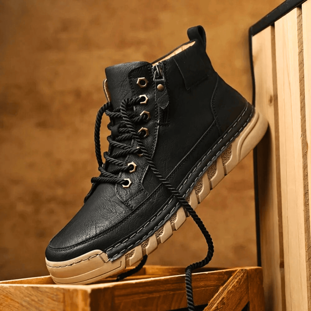 Bottines effet cuir à tige fuselée