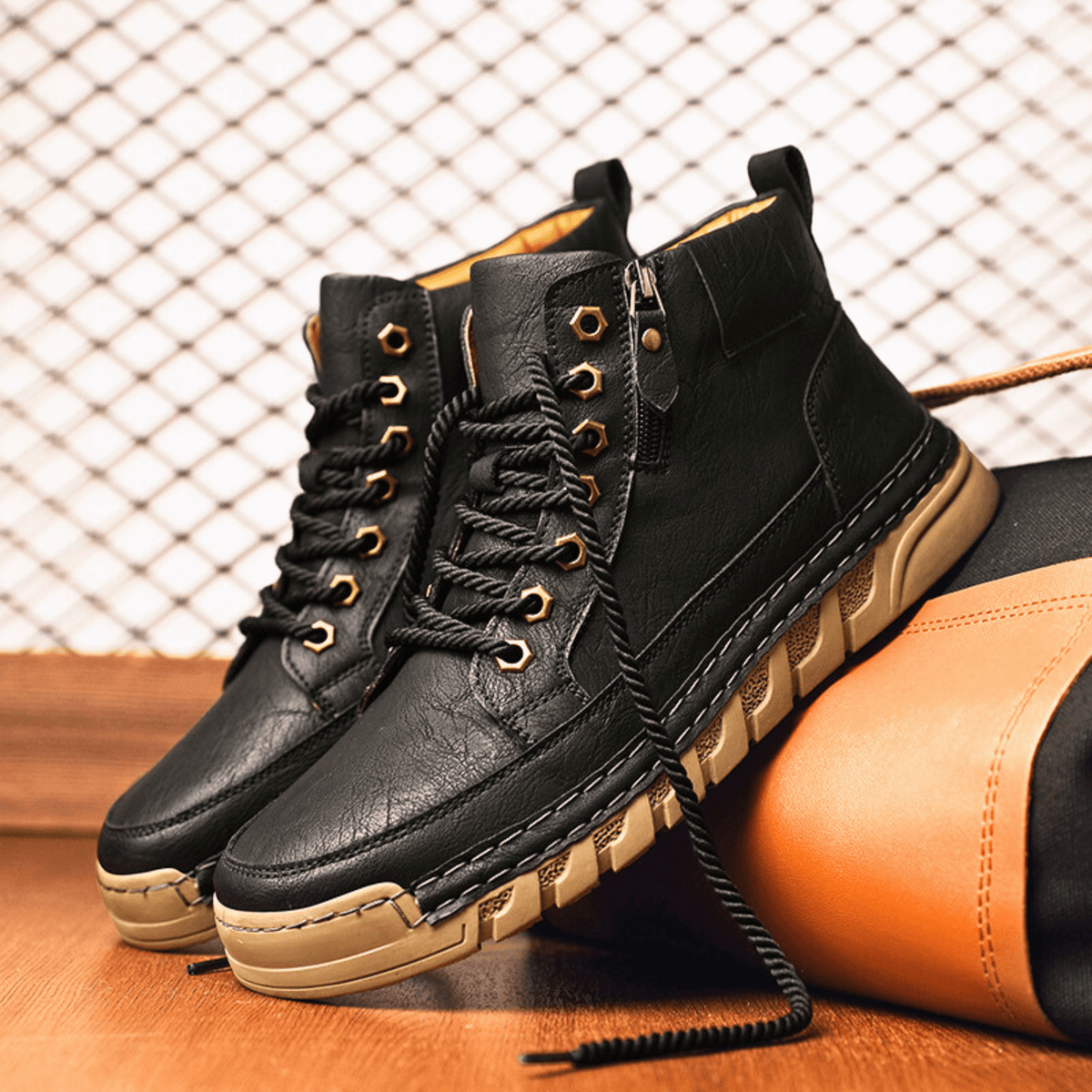 Bottines effet cuir à tige fuselée