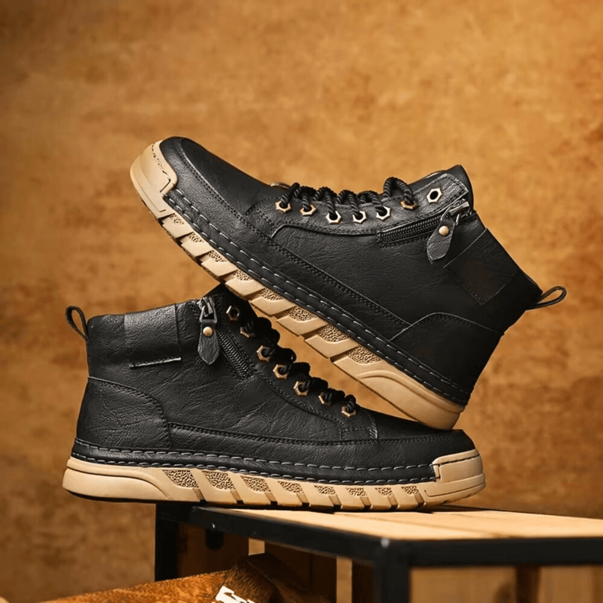 Bottines effet cuir à tige fuselée